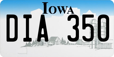 IA license plate DIA350