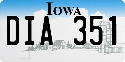 IA license plate DIA351