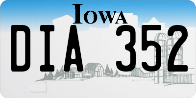 IA license plate DIA352