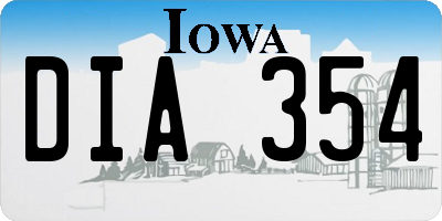 IA license plate DIA354