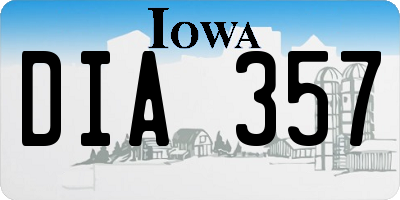 IA license plate DIA357