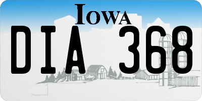 IA license plate DIA368