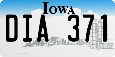 IA license plate DIA371