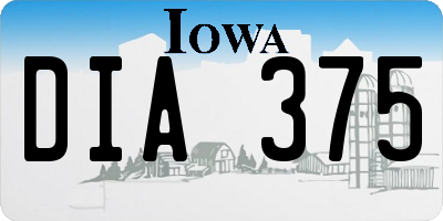 IA license plate DIA375