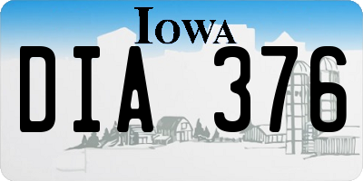 IA license plate DIA376