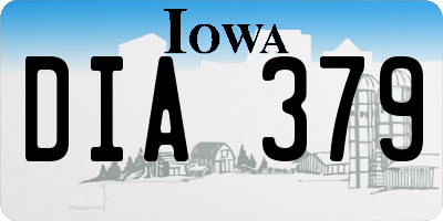 IA license plate DIA379