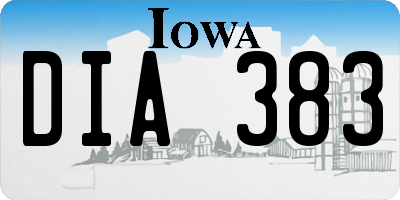 IA license plate DIA383