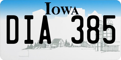 IA license plate DIA385