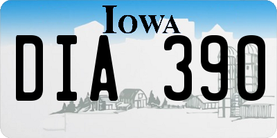 IA license plate DIA390