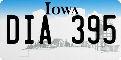 IA license plate DIA395