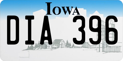 IA license plate DIA396