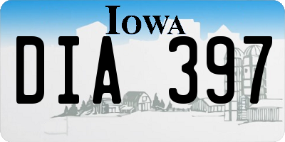 IA license plate DIA397