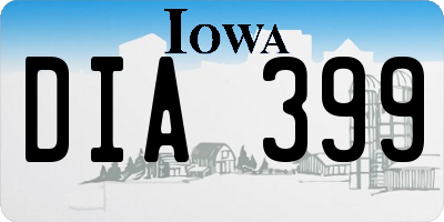 IA license plate DIA399