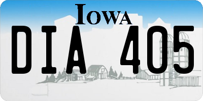 IA license plate DIA405