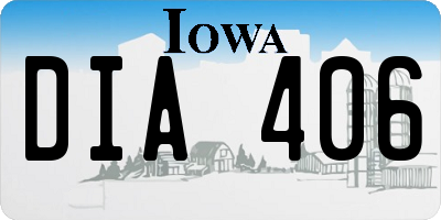 IA license plate DIA406