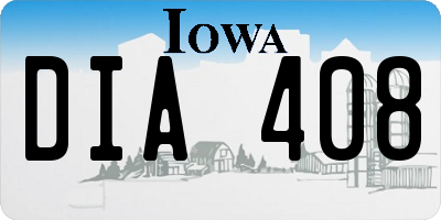 IA license plate DIA408