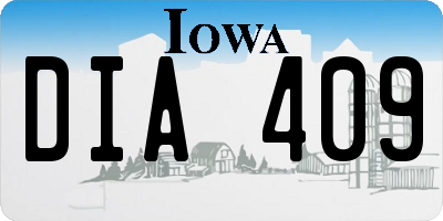 IA license plate DIA409