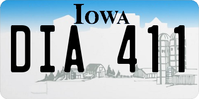 IA license plate DIA411