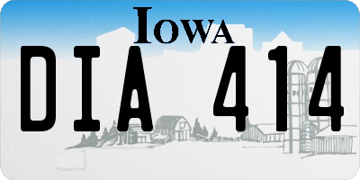 IA license plate DIA414