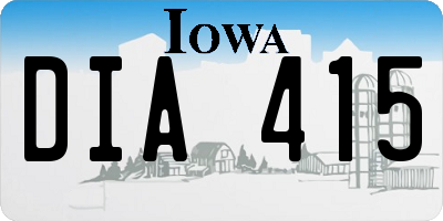 IA license plate DIA415