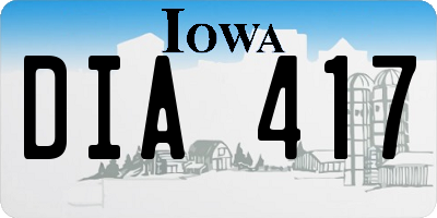 IA license plate DIA417