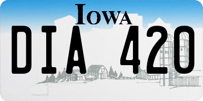 IA license plate DIA420