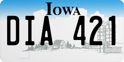 IA license plate DIA421