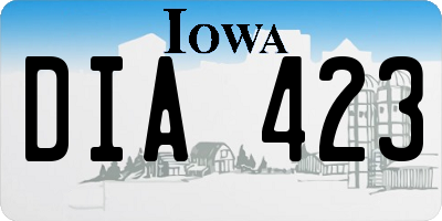 IA license plate DIA423