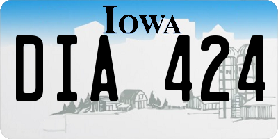 IA license plate DIA424