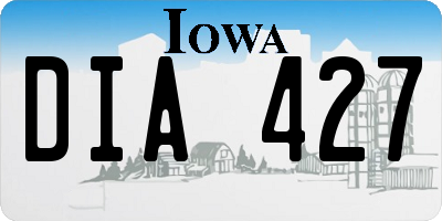 IA license plate DIA427