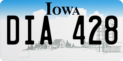 IA license plate DIA428