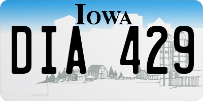 IA license plate DIA429