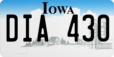 IA license plate DIA430