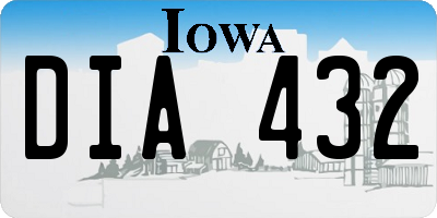 IA license plate DIA432