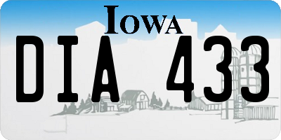 IA license plate DIA433