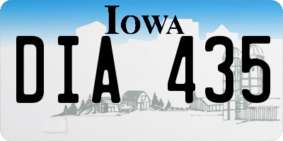 IA license plate DIA435