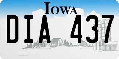 IA license plate DIA437