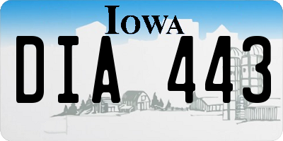 IA license plate DIA443