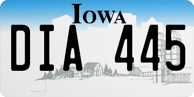 IA license plate DIA445