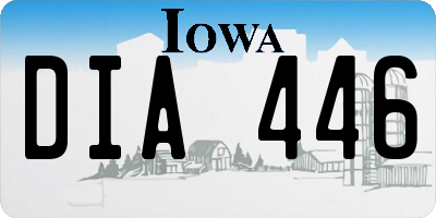 IA license plate DIA446