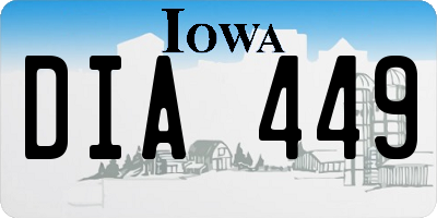 IA license plate DIA449