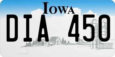 IA license plate DIA450