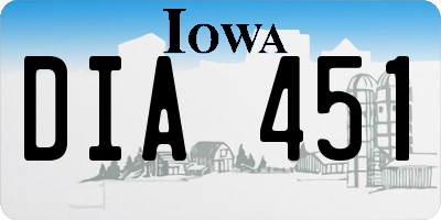 IA license plate DIA451