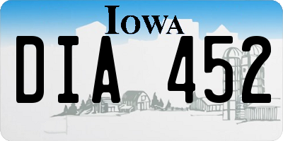 IA license plate DIA452