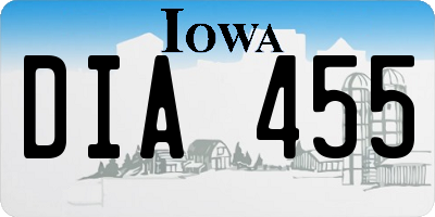 IA license plate DIA455