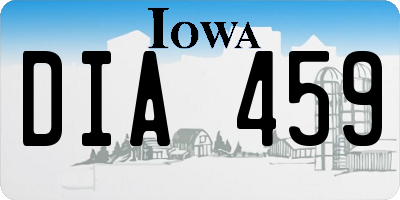 IA license plate DIA459