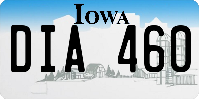 IA license plate DIA460