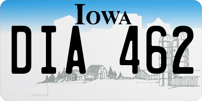 IA license plate DIA462