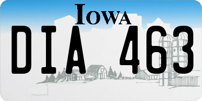 IA license plate DIA463