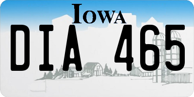 IA license plate DIA465